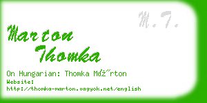 marton thomka business card